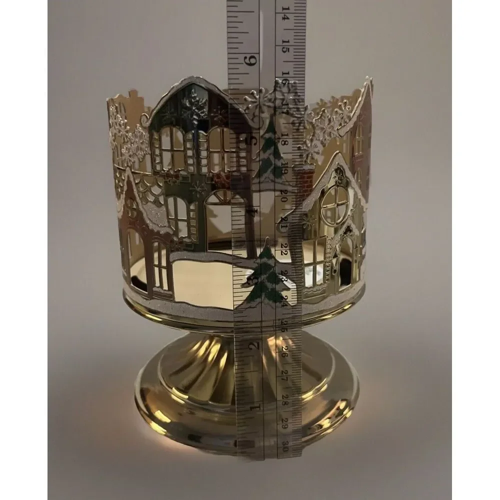 Bath & Body Works Holiday Village Scene 3-Wick‎ Candle Holder Limited Edition